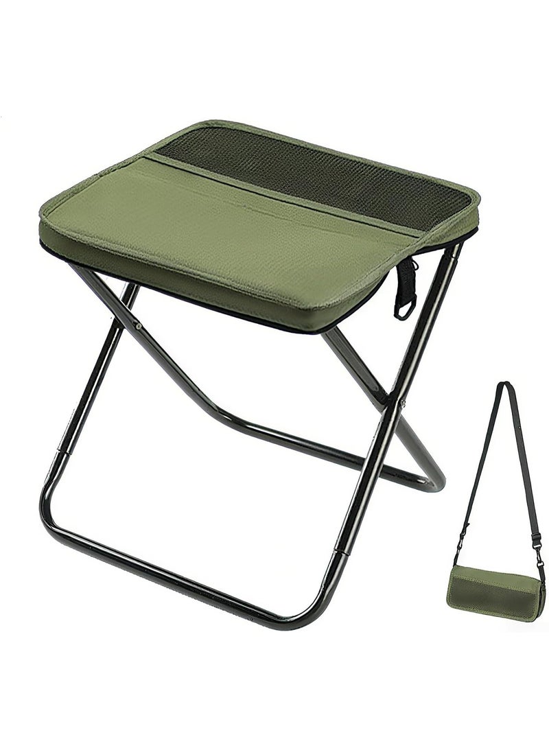 A folding travel chair (or fishing chair/small camping chair), which is lightweight and easy to carry thanks to its design that transforms into a small bag. - Image 1